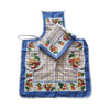 Set 4 strofinacci panama di cotone 60x90 più 4 grembiuli cucina con pattina 60x82 Mastro Bianco.