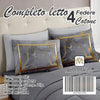 Completo letto matrimoniale in cotone 4 federe MARMO GOLD MASTERS HOUSE