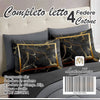 Completo letto matrimoniale in cotone 4 federe MARMO GOLD MASTERS HOUSE