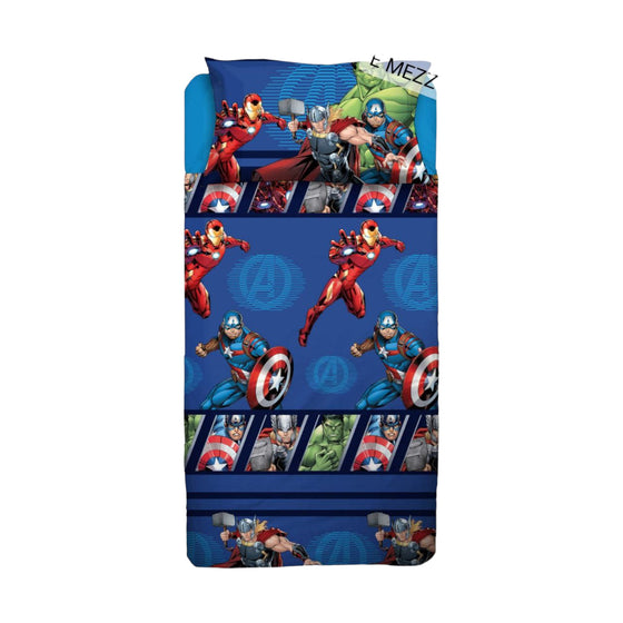 Completo letto 1 piazza e mezza in puro cotone Avengers DISNEY