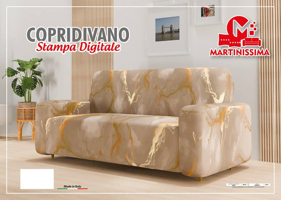 Copridivano tessuto elastico effetto marmo