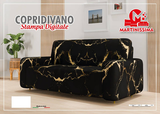 Copridivano tessuto elastico effetto marmo