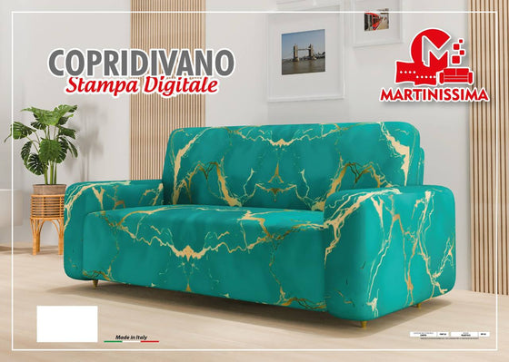 Copridivano tessuto elastico effetto marmo