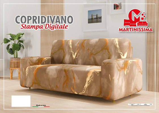 Copridivano tessuto elastico effetto marmo