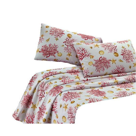 Completo letto matrimoniale puro cotone Corallo ANGEL'S