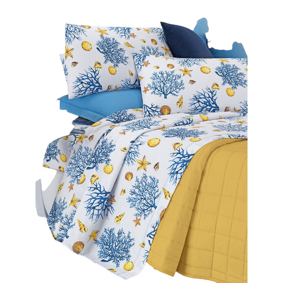 Completo letto matrimoniale puro cotone Corallo ANGEL'S