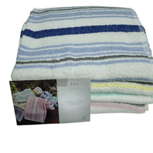  Set asciugamani spugna viso a righe Eva SITAS