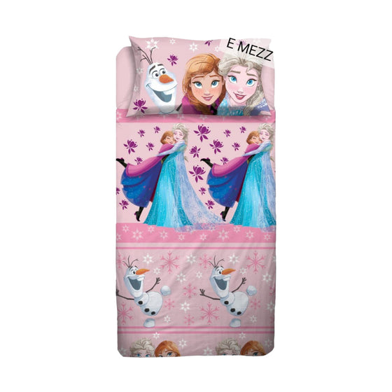 Completo letto 1 piazza e mezza in puro cotone Frozen DISNEY