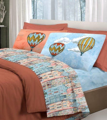  Completo letto matrimoniale puro cotone 100% Pensieri Delicati