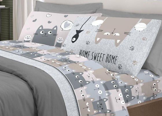 Completo letto matrimoniale puro cotone 100% Pensieri Delicati