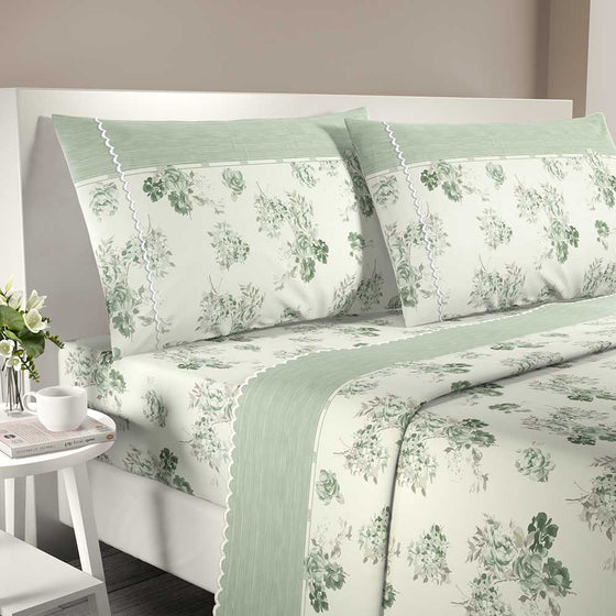Completo letto Praga matrimoniale 100% cotone con punto a giorno IRGE
