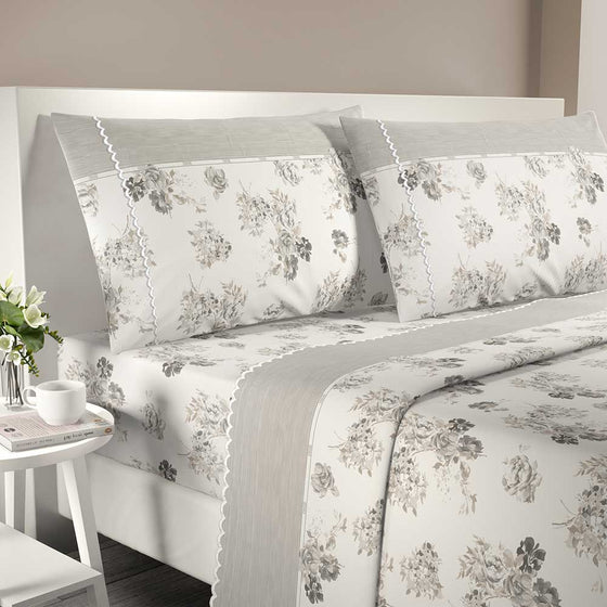 Completo letto Praga matrimoniale 100% cotone con punto a giorno IRGE