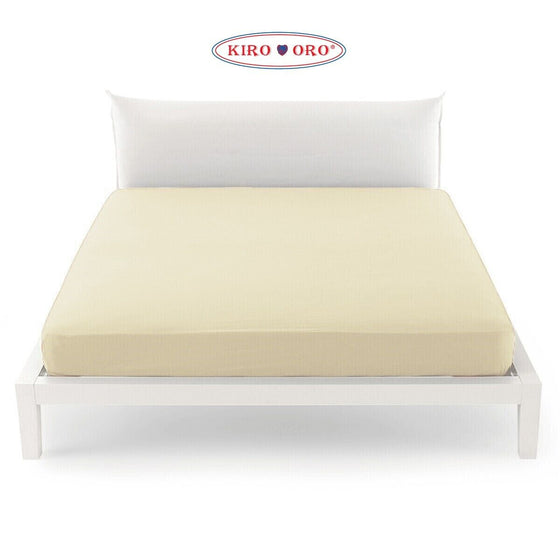 Lenzuolo sotto con angoli maxi elasticizzato puro cotone KIRO ORO