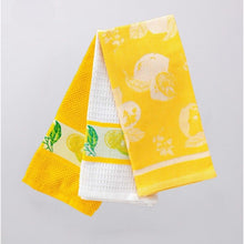  Set di strofinacci 3 pezzi in spugna/jacquard/nido d'ape Limoni LINEA ORO