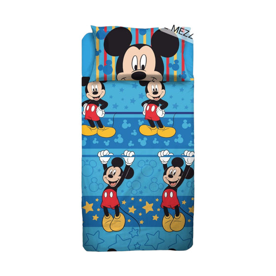 Completo letto 1 piazza e mezza in puro cotone Topolino DISNEY