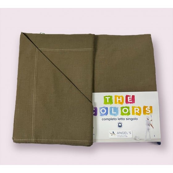 Completo letto singolo in puro cotone Angel's tinta unita