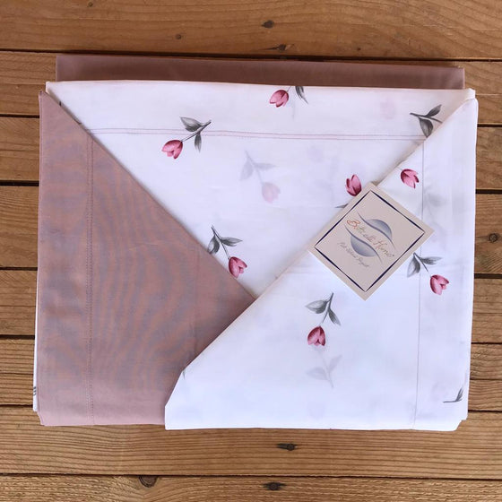 Completo letto in puro cotone matrimoniale Botticelli Home "Tulipano"